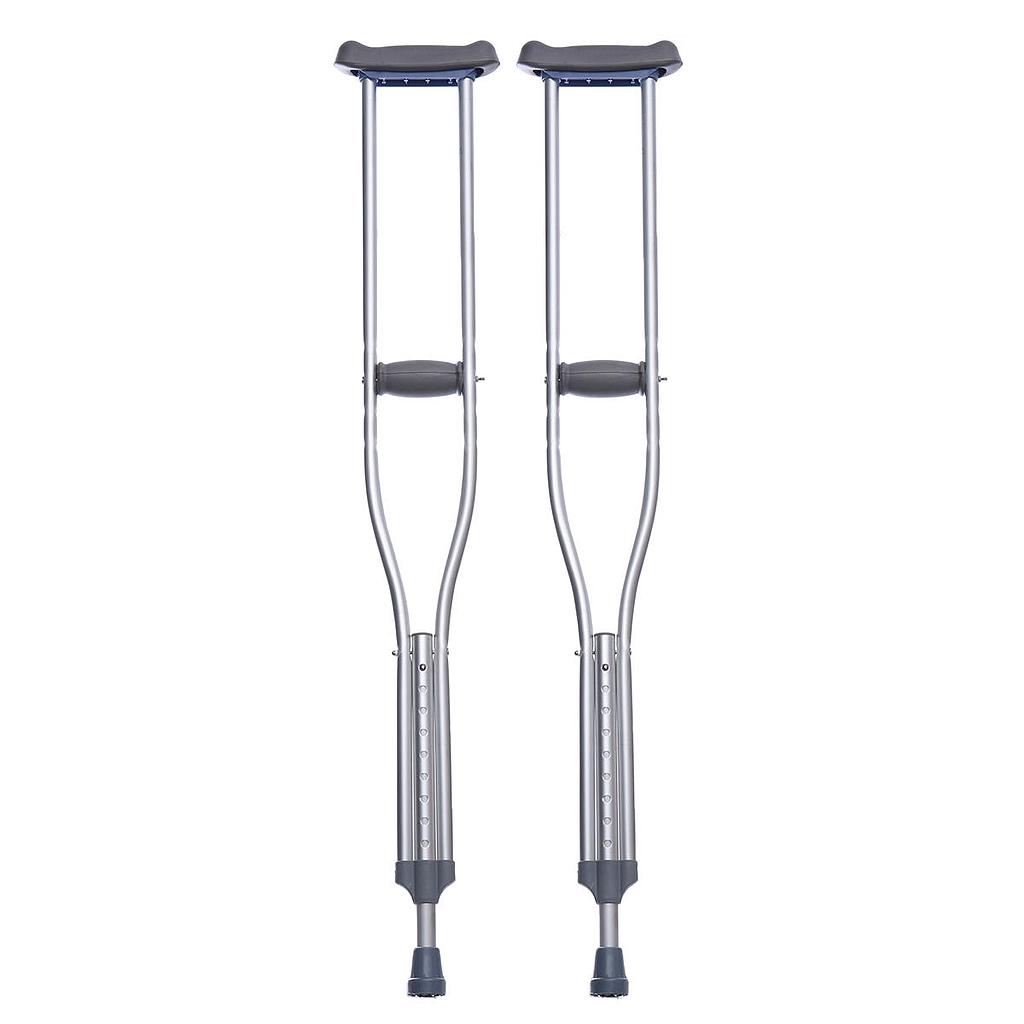[101-642] Crutch with aluminum push button (Large (52"- 60") | Height (5' 10" - 6' 10"))