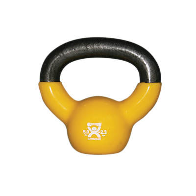 Vinyl coated, color-coded cast iron kettlebells