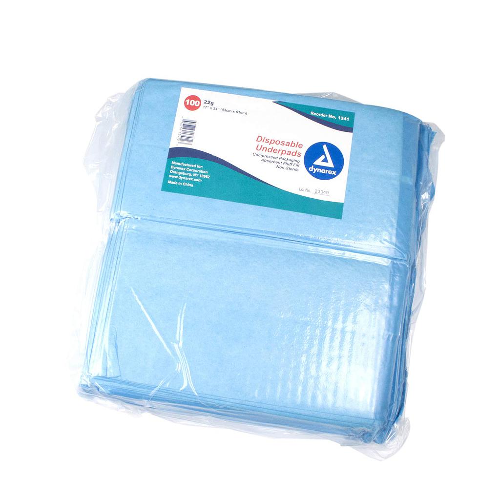 Disposable underpads - 43 cm (17") x 61 cm (24")