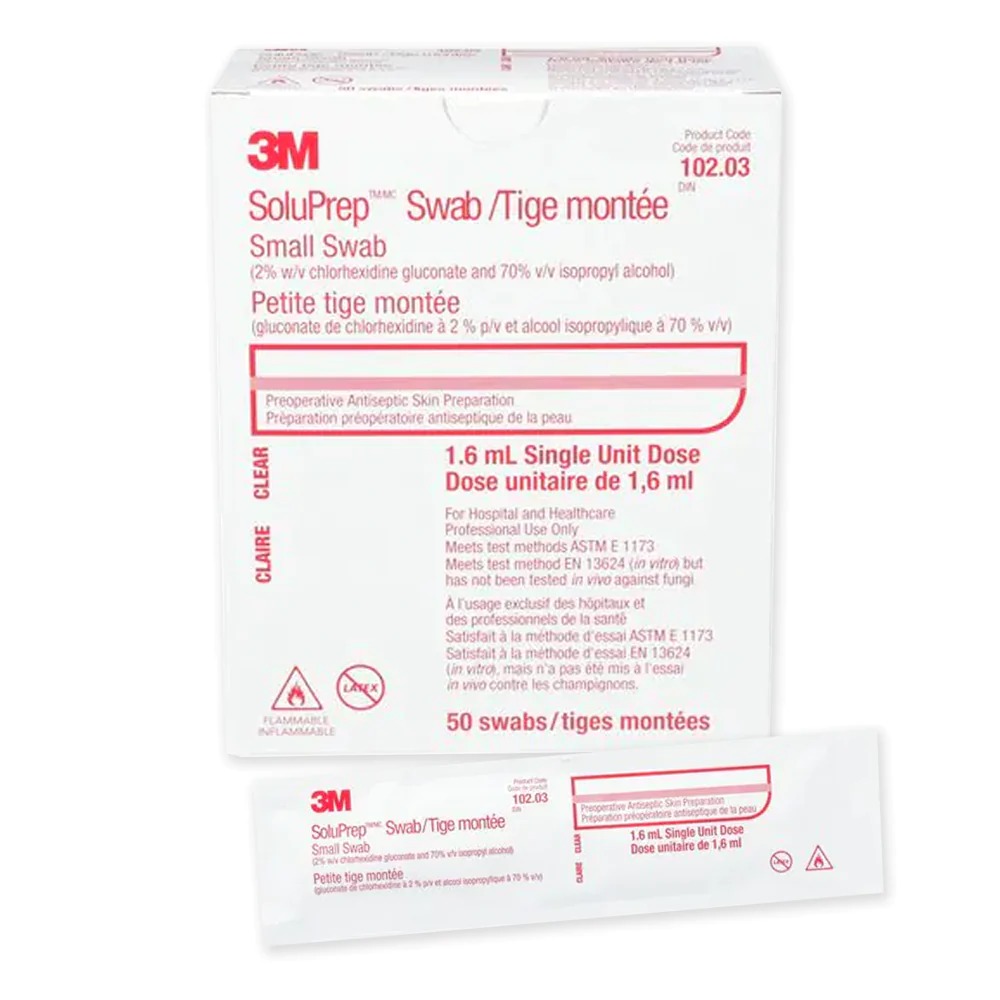 Écouvillon (tiges montées) SoluPrep 2 % CHG 70 % alcool